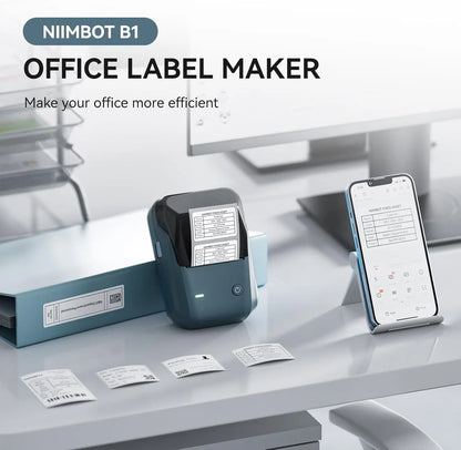 NIIMBOT B1 Mini Bluetooth Label Maker | Portable Thermal Printer for Round, UV & Custom Sticker Labels