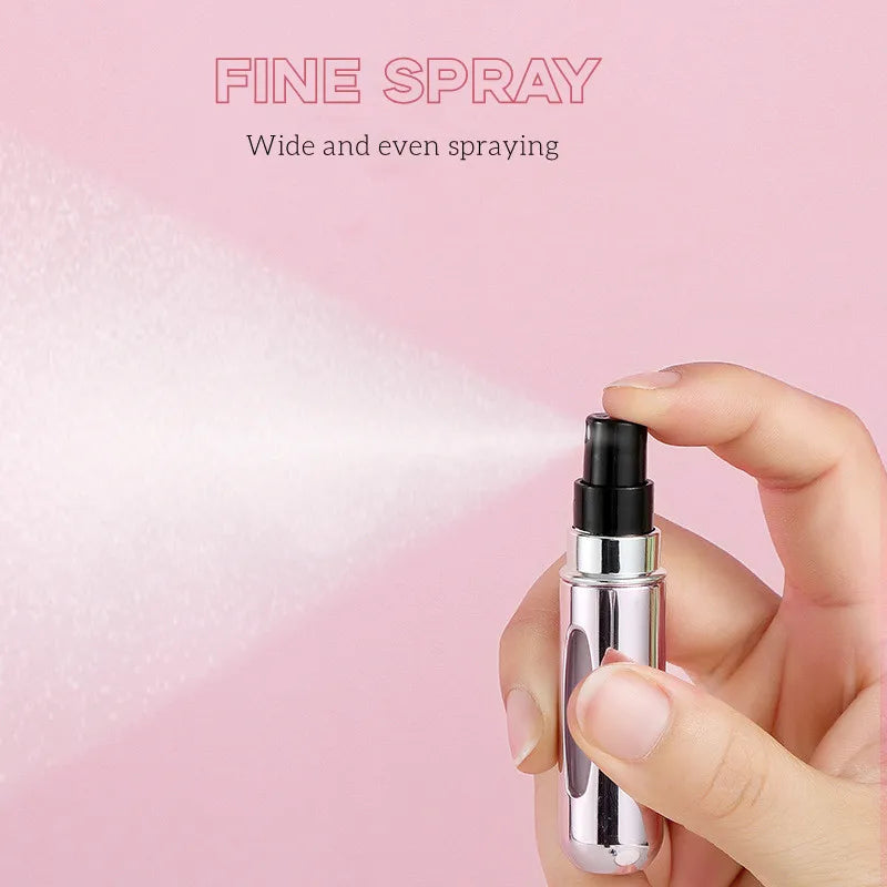 Prime Deal Zone 5ml perfume refill bottle, portable mini spray jar with scent pump, empty cosmetic atomizer for travel.