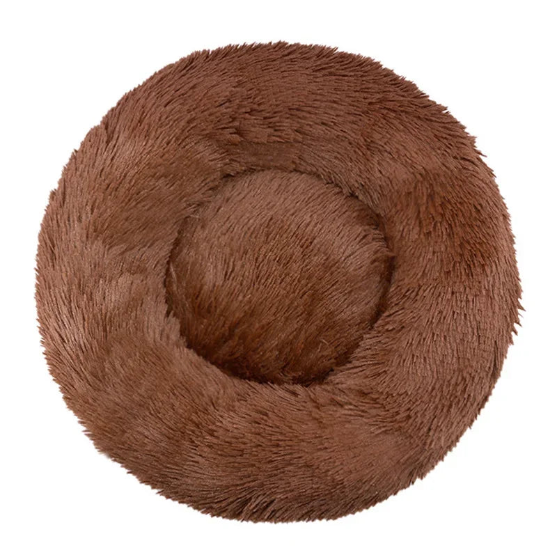 Round Prime Deal Zone pet bed in 6 sizes, super soft plush dog and cat bed, perfect for large, medium dogs and winter warmth.