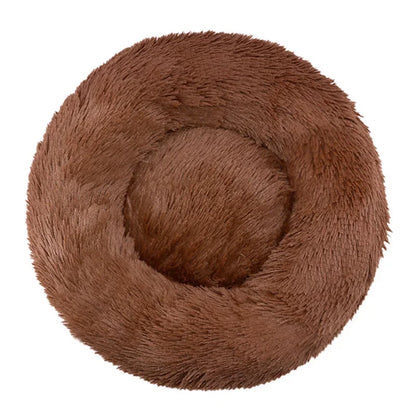 Round Prime Deal Zone pet bed in 6 sizes, super soft plush dog and cat bed, perfect for large, medium dogs and winter warmth.