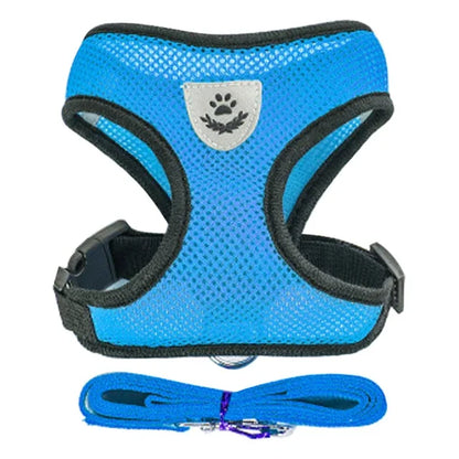 Adjustable Prime Deal Zone cat harness vest with leash for small and medium dogs, made of breathable polyester mesh.