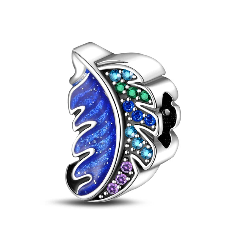 925 sterling silver charm beads, butterflies dragonflies and feathers - view 11