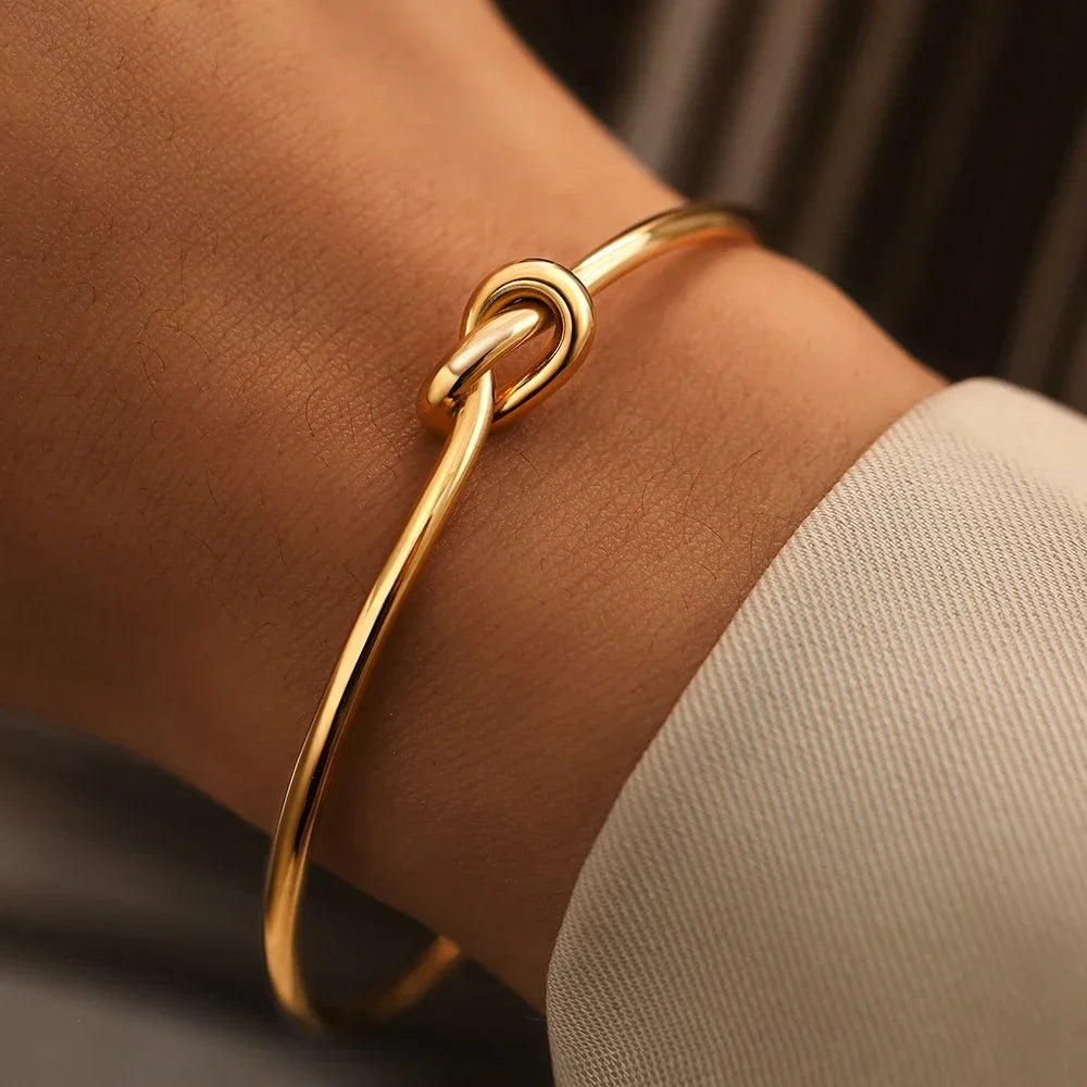 stainless steel woven twist cuff bracelet - view 1