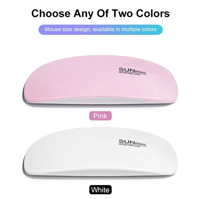 Prime Deal Zone 6W mini nail dryer with 6 LED UV lamps, portable manicure lamp for drying nail polish at home with USB cable