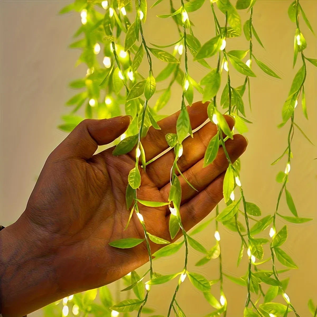 2-meter copper wire willow string fairy lights with battery box, ideal for wedding and family gathering decorations