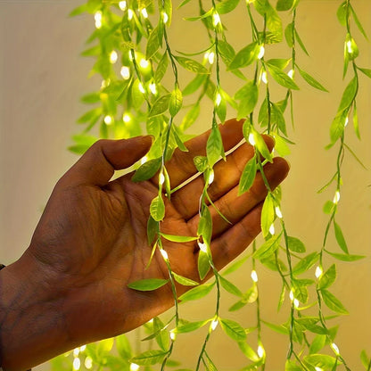2-meter copper wire willow string fairy lights with battery box, ideal for wedding and family gathering decorations