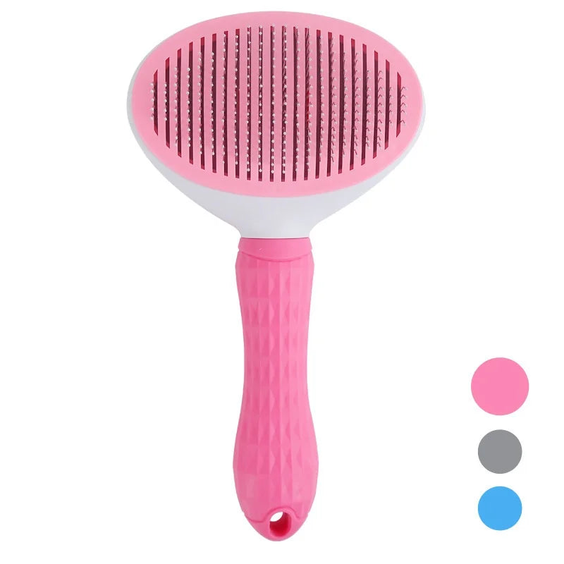 Prime Deal Zone self-cleaning dog and cat grooming brush with dematting comb for pet hair removal and grooming.