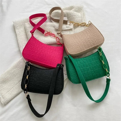 Women's elegant embossed felt handbag with chain strap, multifunctional and portable, by Prime Deal Zone.