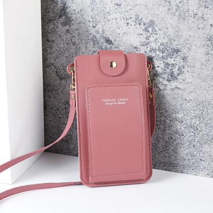 Prime Deal Zone 2024 women's solid color shoulder bag with a mobile phone pocket and card wallet, stylish and simple design.