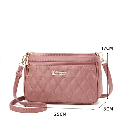 Leather embroidery messenger bag for women by Prime Deal Zone, stylish handbag with floral embroidery and adjustable strap.
