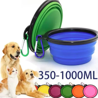 Collapsible TPR pet food and water bowl for cats and dogs, silicone travel bowl by Prime Deal Zone, outdoor use