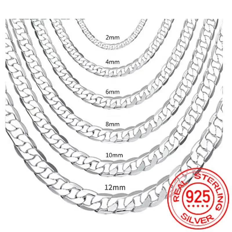 925 Sterling Silver Face Chain Necklace for Men & Women