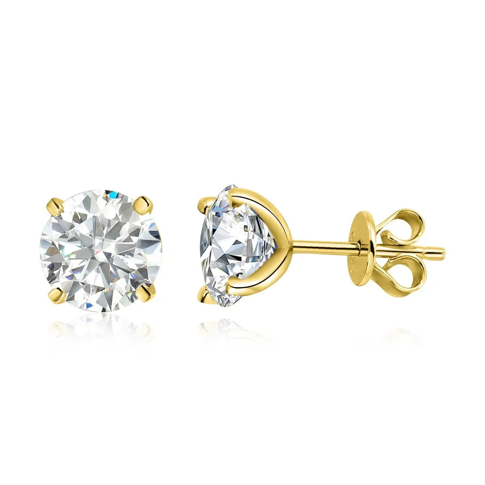 925 sterling silver moissanite stud earrings, multi-tone - view 12