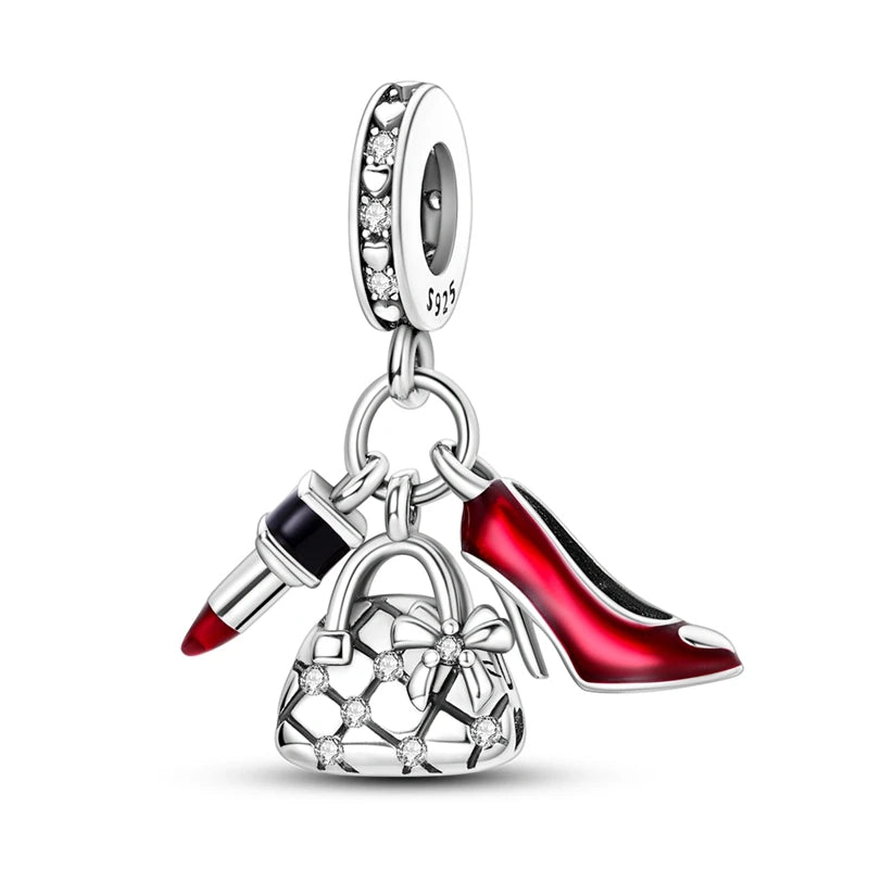 925 Sterling Silver Charm Beads — Mixed Dangle Designs