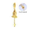 925 Sterling Silver Gold-Tone Charm Beads — Crosses, Bows & Mixed Designs