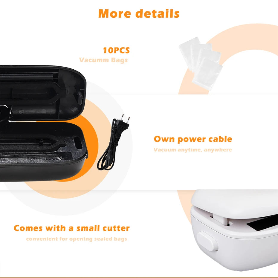 Prime Deal Zone SaengQ vacuum sealer packaging machine with control panel and included vacuum bags for food storage.