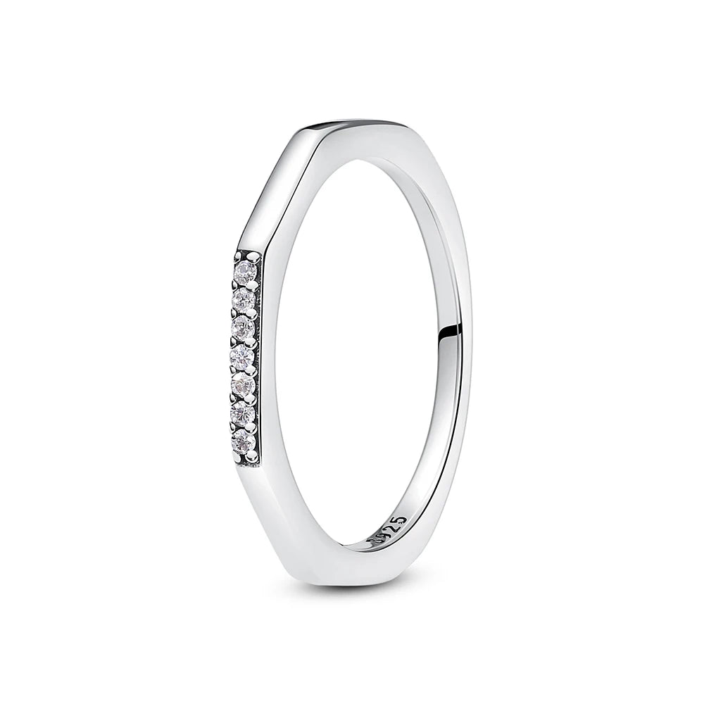 925 Sterling Silver Crown Heart Ring with Zircon
