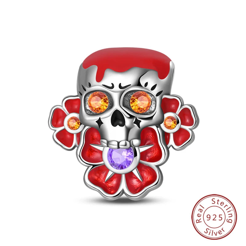 925 Sterling Silver Red Wine & Chili Charm Beads