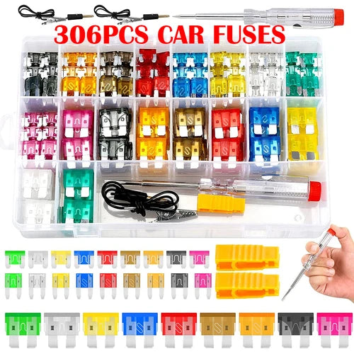 Prime Deal Zone fuse boxes with 60 or 120 pieces, showing different packaging and fuse specifications for electrical safety.