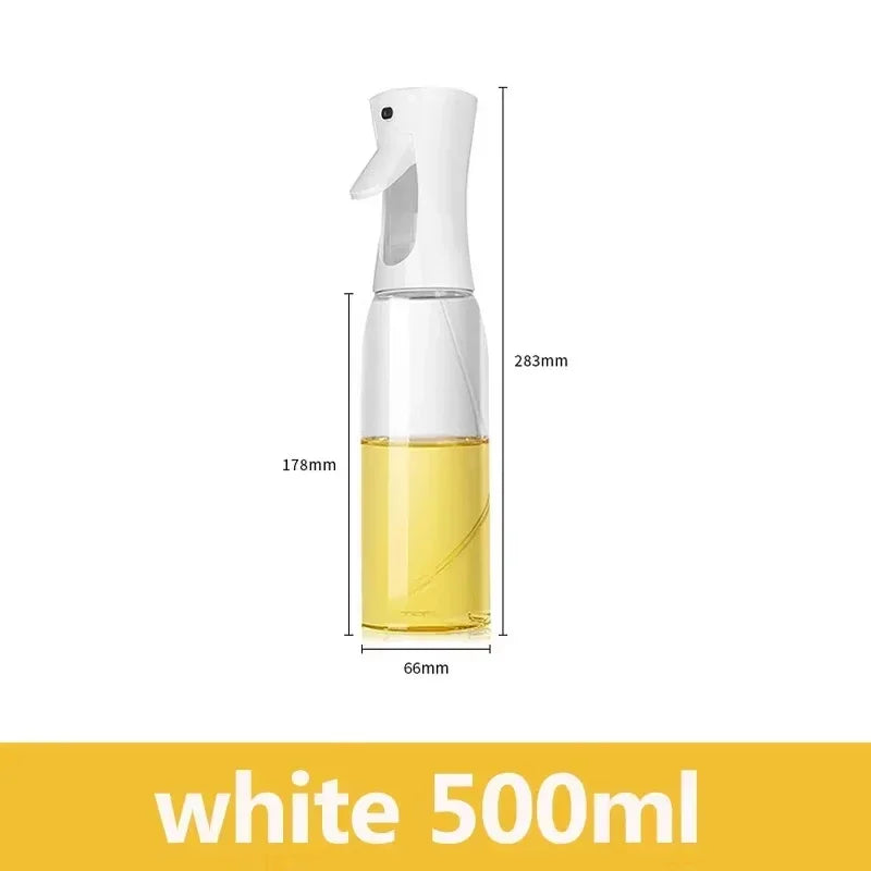 Prime Deal Zone oil spray bottle for kitchen and BBQ, 200/300/500mL, with adjustable spray for cooking, baking, and grilling.