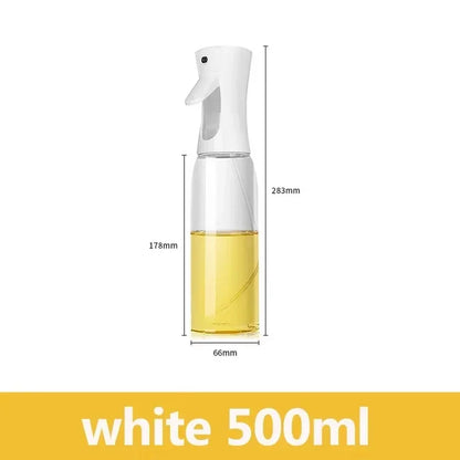 Prime Deal Zone oil spray bottle for kitchen and BBQ, 200/300/500mL, with adjustable spray for cooking, baking, and grilling.