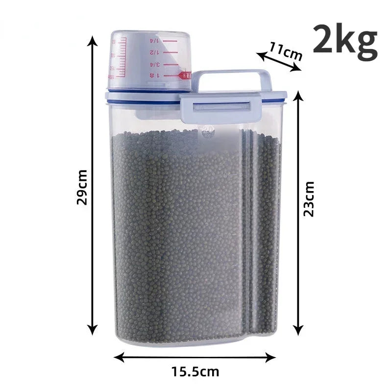 Prime Deal Zone Freshness Lock Tank for pet food, 2kg storage container with measuring cup to keep pet food fresh and prevent waste