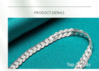 925 sterling silver flat chain bracelet, lobster clasp - view 12