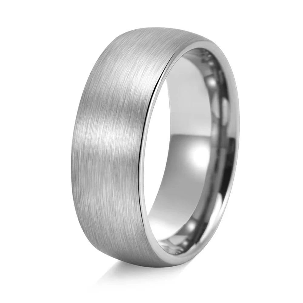 stainless steel 8mm black matte groove wedding band - view 17