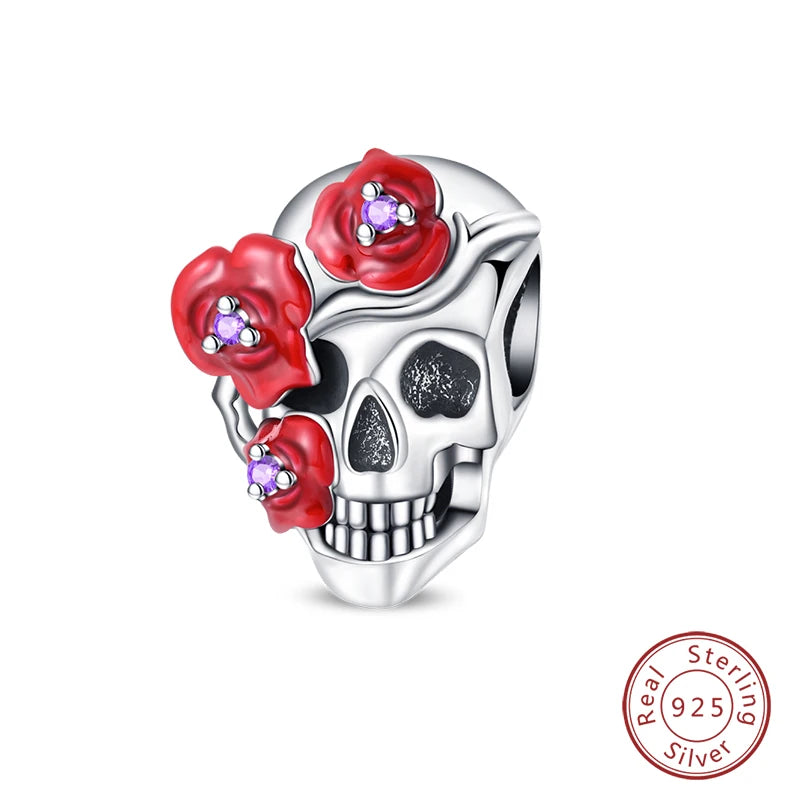 925 Sterling Silver Red Wine & Chili Charm Beads