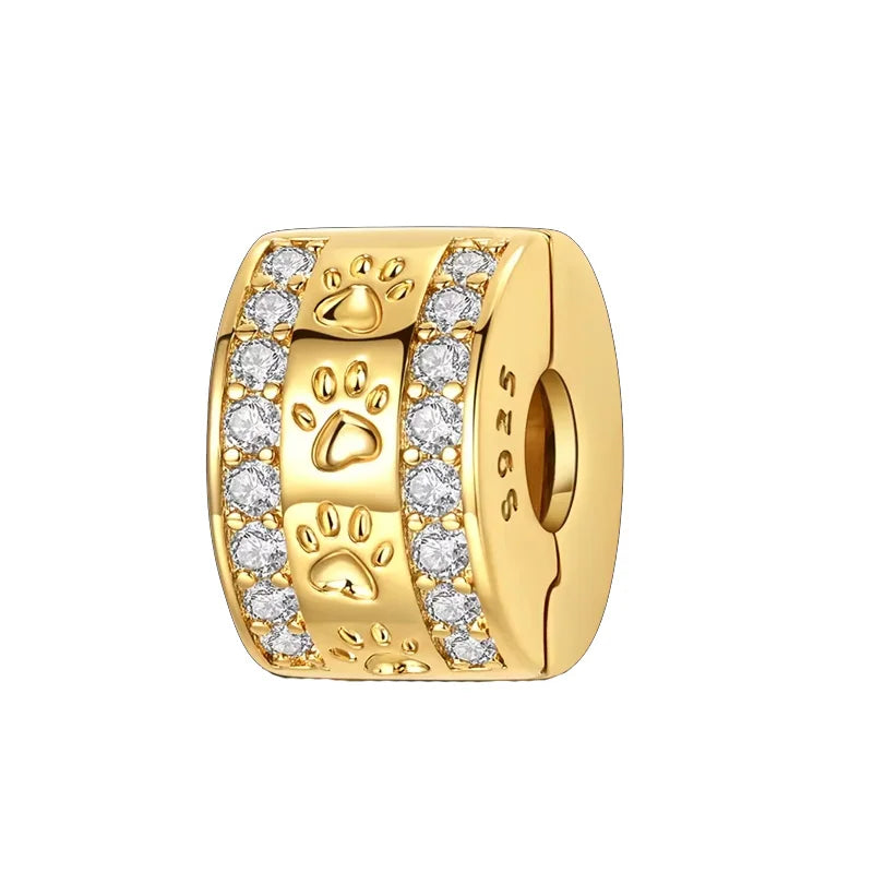 925 Sterling Silver Gold-Tone Charm Beads — Crosses, Bows & Mixed Designs