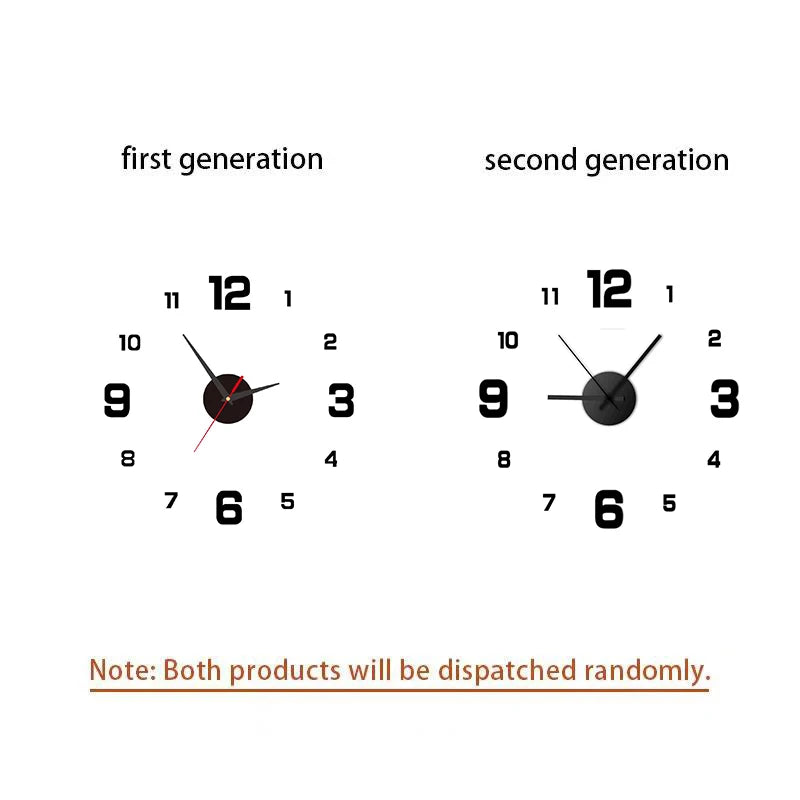 Creative frameless DIY wall clock decal by Prime Deal Zone, silent clock design for living room or office wall decoration.
