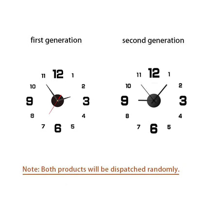 Creative frameless DIY wall clock decal by Prime Deal Zone, silent clock design for living room or office wall decoration.
