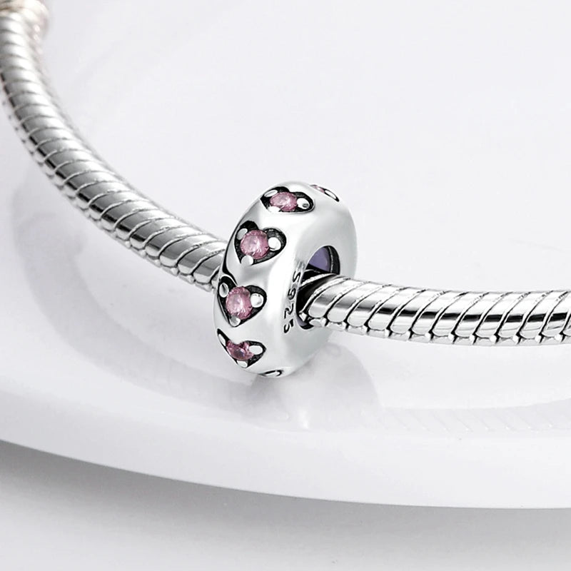 925 sterling silver charm beads, hearts and sweet love designs - view 8