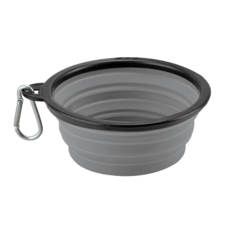 Prime Deal Zone durable TPR pet food bowl for cats and dogs, collapsible silicone travel water and food bowl for outdoor use