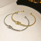 stainless steel woven twist cuff bracelet - view 5