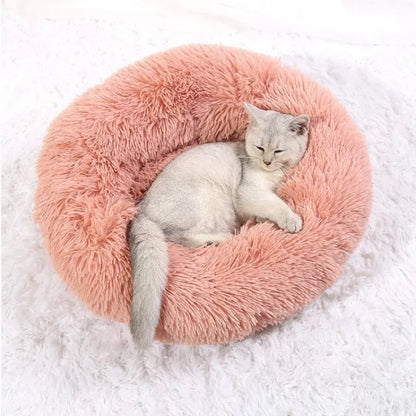 Round Prime Deal Zone pet bed in various sizes, plush and soft for large dogs and cats, ideal for winter warmth and cozy sleeping.
