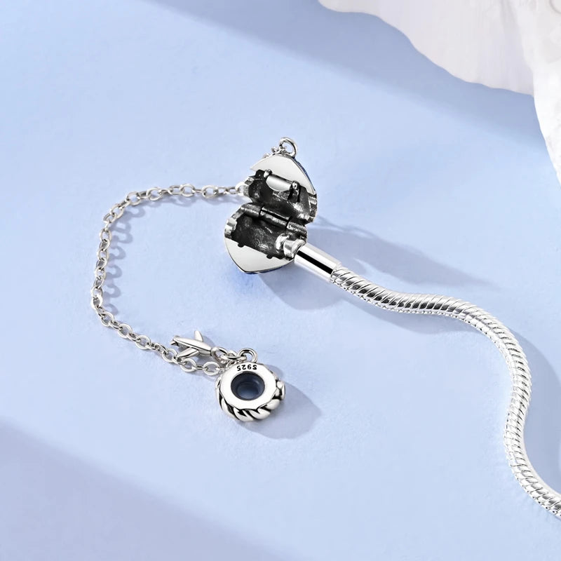 925 sterling silver heart zircon snake chain bracelet - view 18