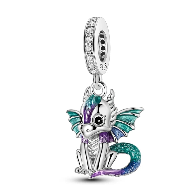 925 Sterling Silver Charm Beads — Mixed Dangle Designs