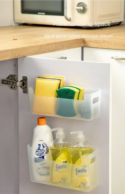 Prime Deal Zone non perforated cling film rack mounted inside kitchen cabinet, wall-mounted spice and dish drying storage shelf