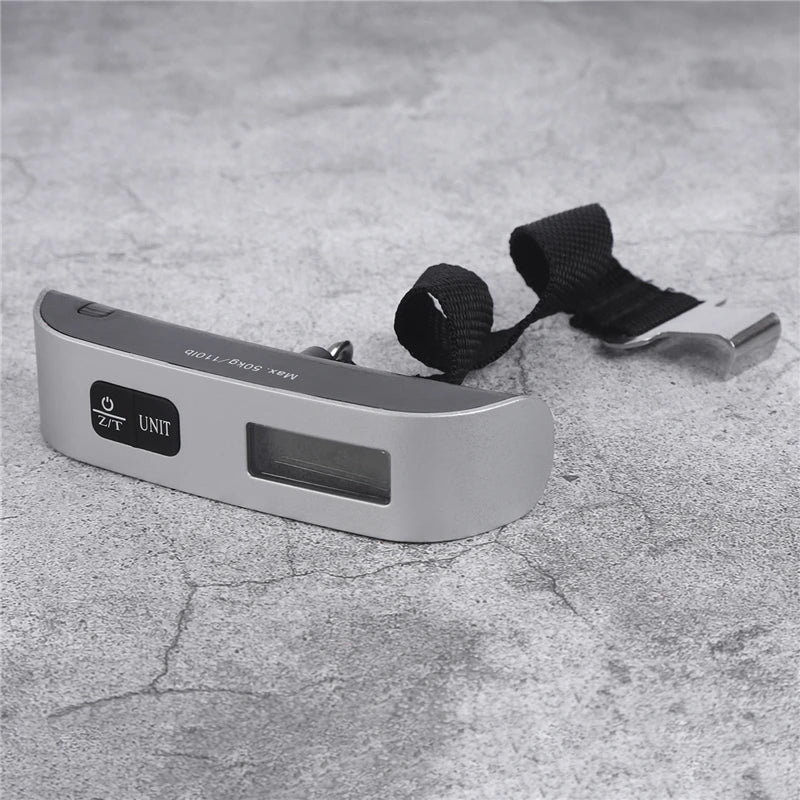 Portable digital luggage scale with LCD display, 110lb capacity, ideal for weighing suitcases and travel bags by Prime Deal Zone.