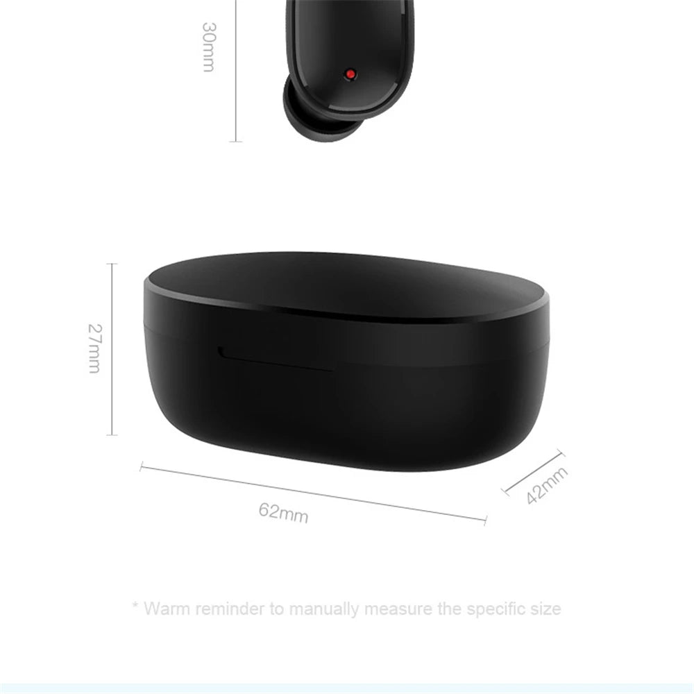 A6S wireless Bluetooth earphones with sport touch controls, LED display, stereo sound, designed for Xiaomi and Huawei devices.