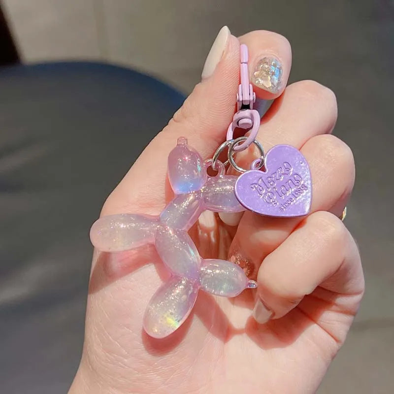 candy colour balloon dog keychain and bag charm - view 3