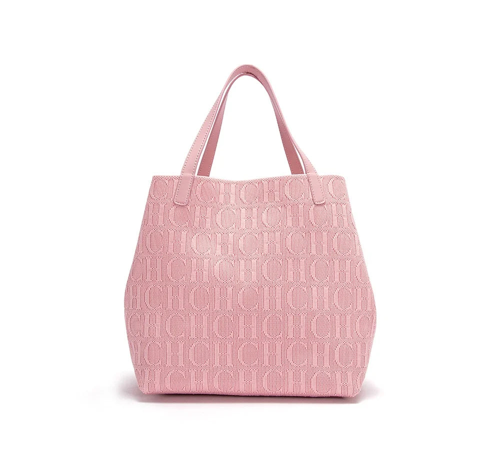 Prime Deal Zone CH high-quality craft large capacity women's shoulder handbag with outer pocket in a classic pure color design