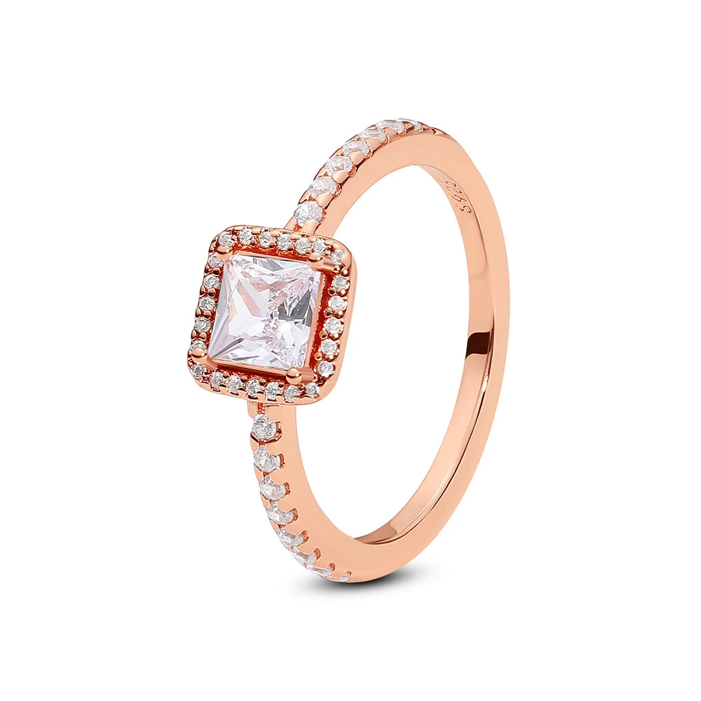 925 Sterling Silver Crown Heart Ring with Zircon