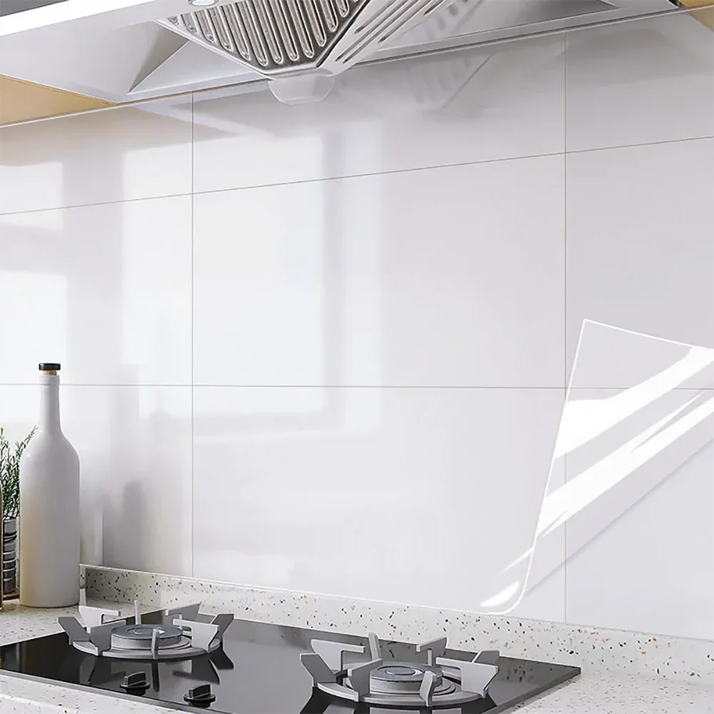 Prime Deal Zone 45cm transparent waterproof and oil-proof static wallpaper sticker for kitchen stove, high temperature resistant anti-fouling.