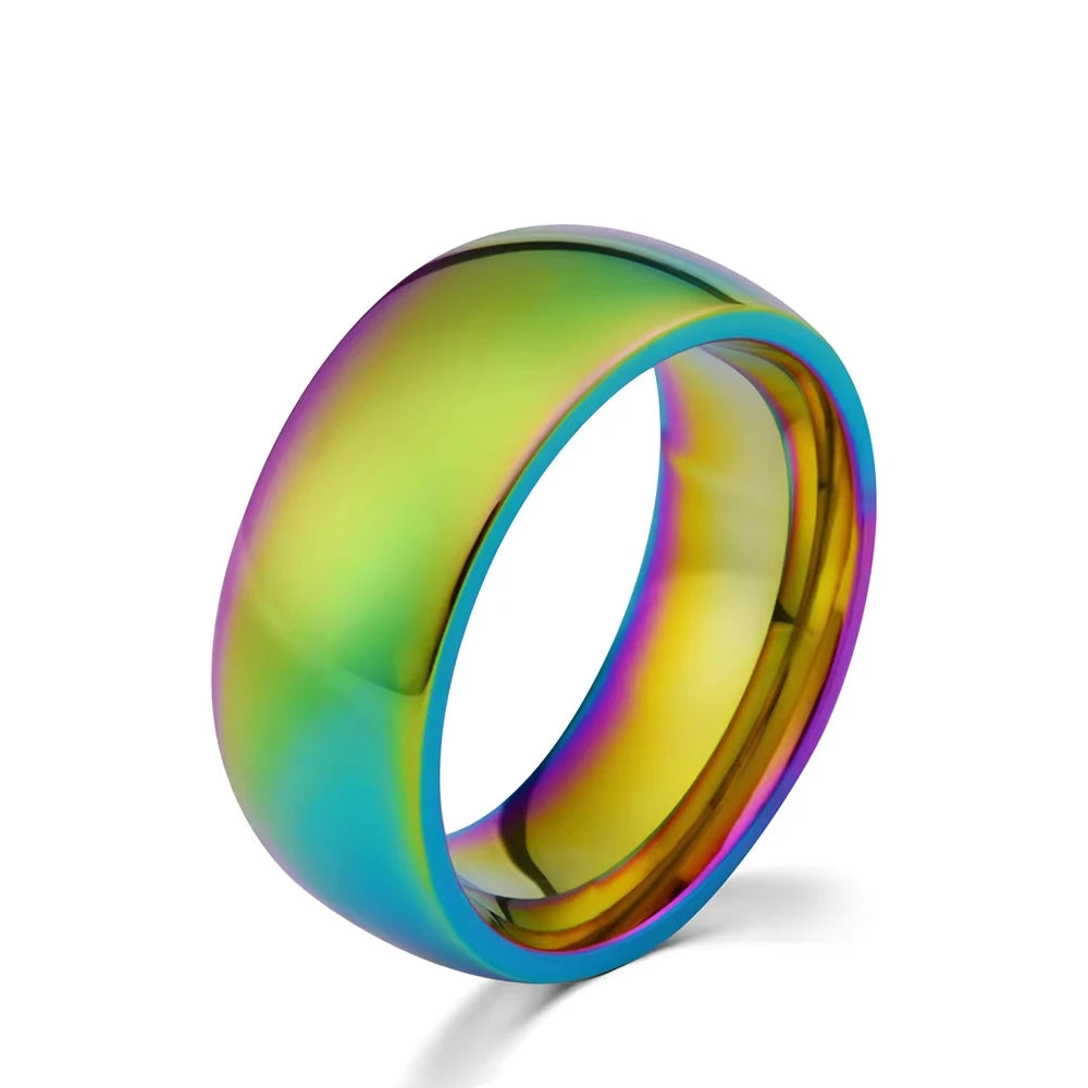 stainless steel 8mm black matte groove wedding band - view 12
