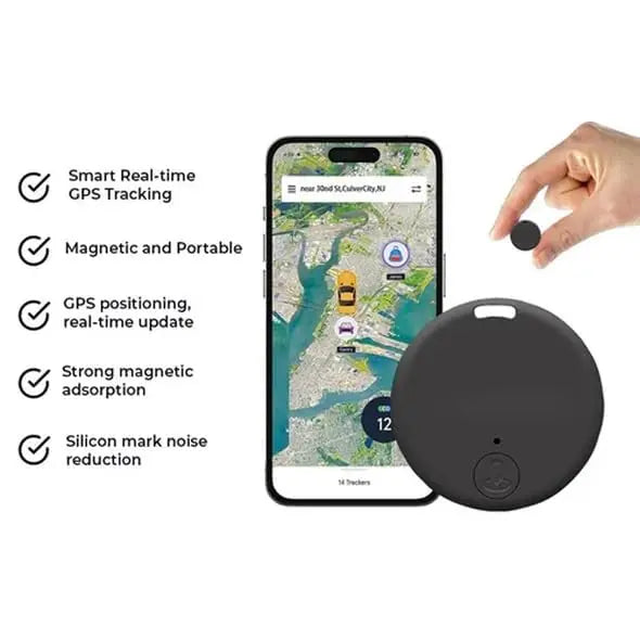Mini GPS tracker for vehicles by Prime Deal Zone, Bluetooth anti-lost locator and vehicle tracking system, compact and portable.