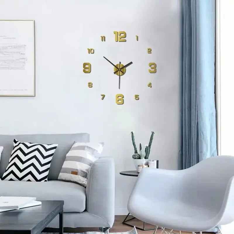 Creative frameless DIY wall clock decal by Prime Deal Zone, silent wall clock for living room or office wall decoration.
