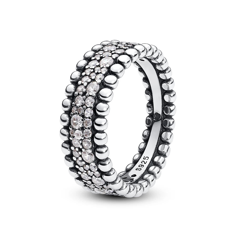 925 Sterling Silver Crown Heart Ring with Zircon