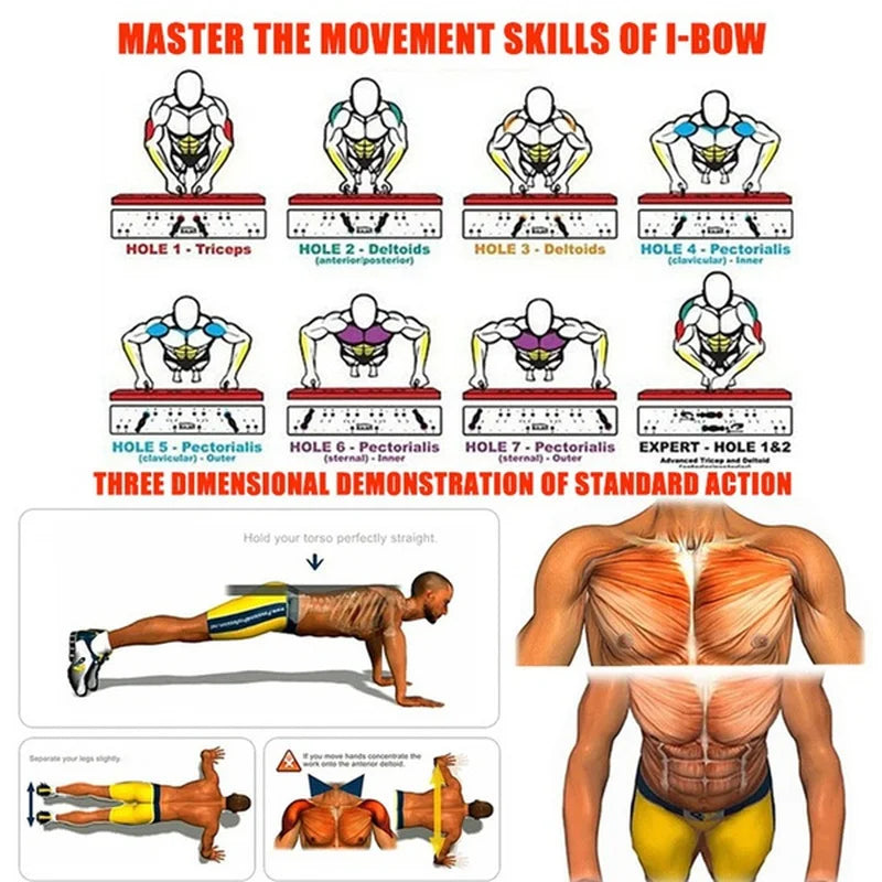 Prime Deal Zone portable multifunctional push-up board set with handles for chest, arms, abdomen, and back workout.